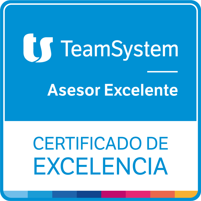 Certificado de Excelencia Asesor Excelente de TeamSystem